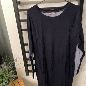 Dalia Navy & White Striped Tunic Dress | Long Sleeve Size M